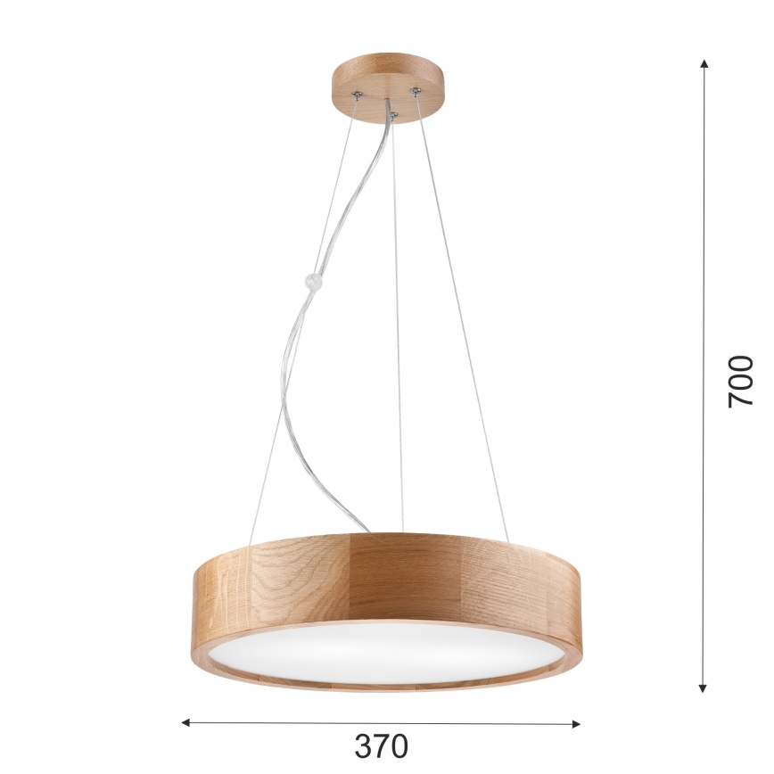 Висящ полилей OAK 2xE27/60W/230V дъб Ø 37 см