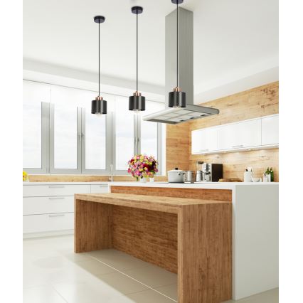 Висящ полилей OLENA 1xE27/60W/230V черен