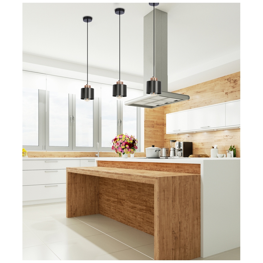 Висящ полилей OLENA 1xE27/60W/230V черен