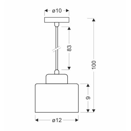 Висящ полилей OLENA 1xE27/60W/230V черен