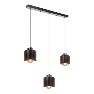 Висящ полилей OLENA 3xE27/60W/230V черен