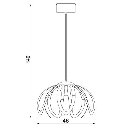 Висящ полилей ORCHID 1xE27/60W/230V черен