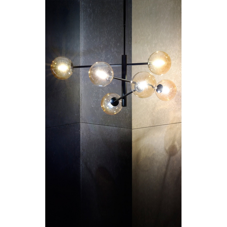 Висящ полилей ORO 6xG9/12W/230V черен/златист