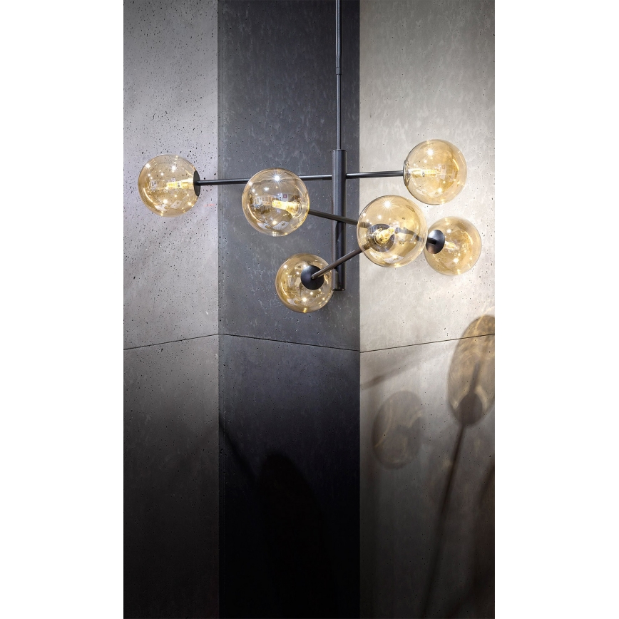 Висящ полилей ORO 6xG9/12W/230V черен/златист