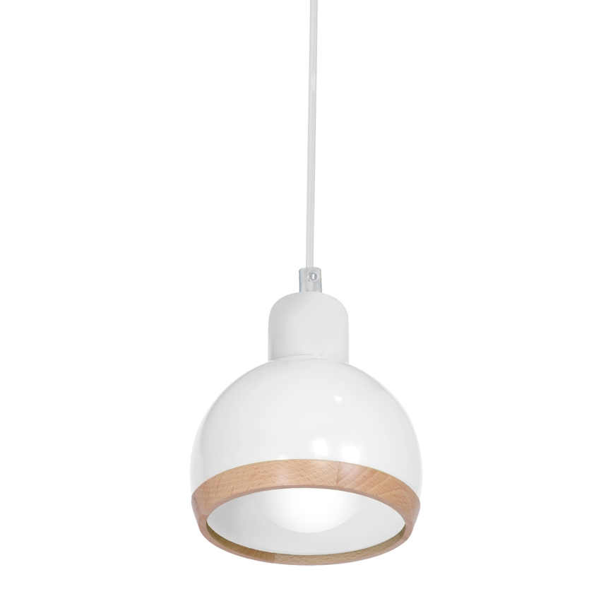 Висящ полилей OVAL 1xE27/60W/230V бял