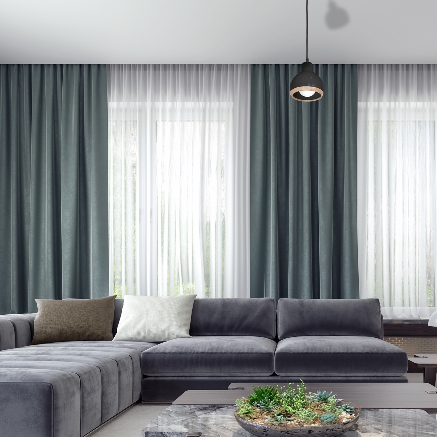 Висящ полилей OVAL 1xE27/60W/230V черен