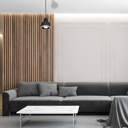 Висящ полилей OVAL 1xE27/60W/230V черен