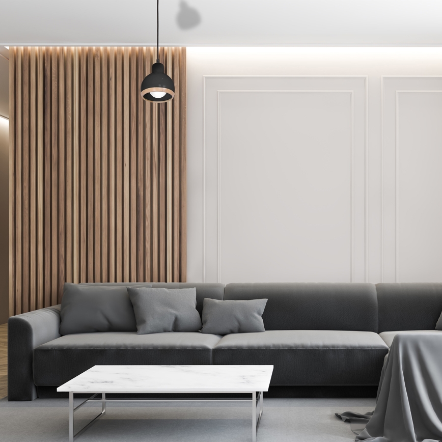 Висящ полилей OVAL 1xE27/60W/230V черен