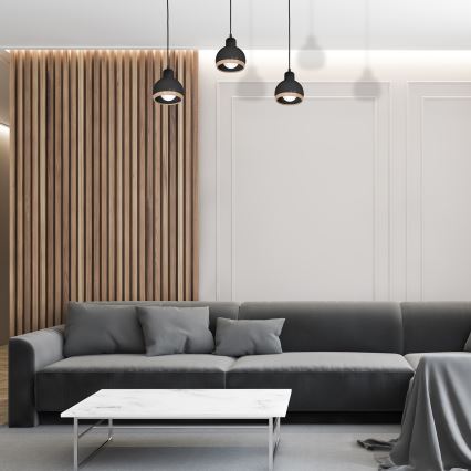 Висящ полилей OVAL 3xE27/60W/230V черен