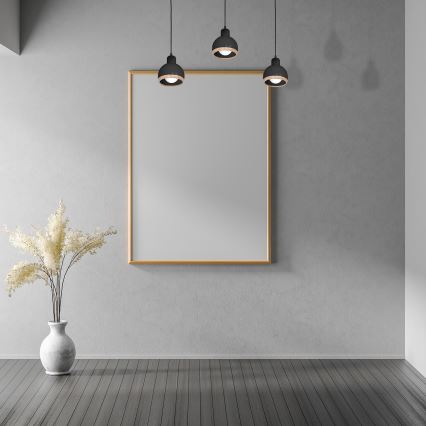 Висящ полилей OVAL 3xE27/60W/230V черен