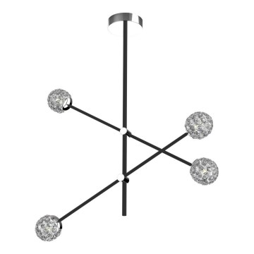 Висящ полилей PAKSOS 4xG9/5W/230V черен