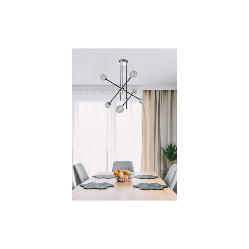 Висящ полилей PAKSOS 6xG9/5W/230V черен