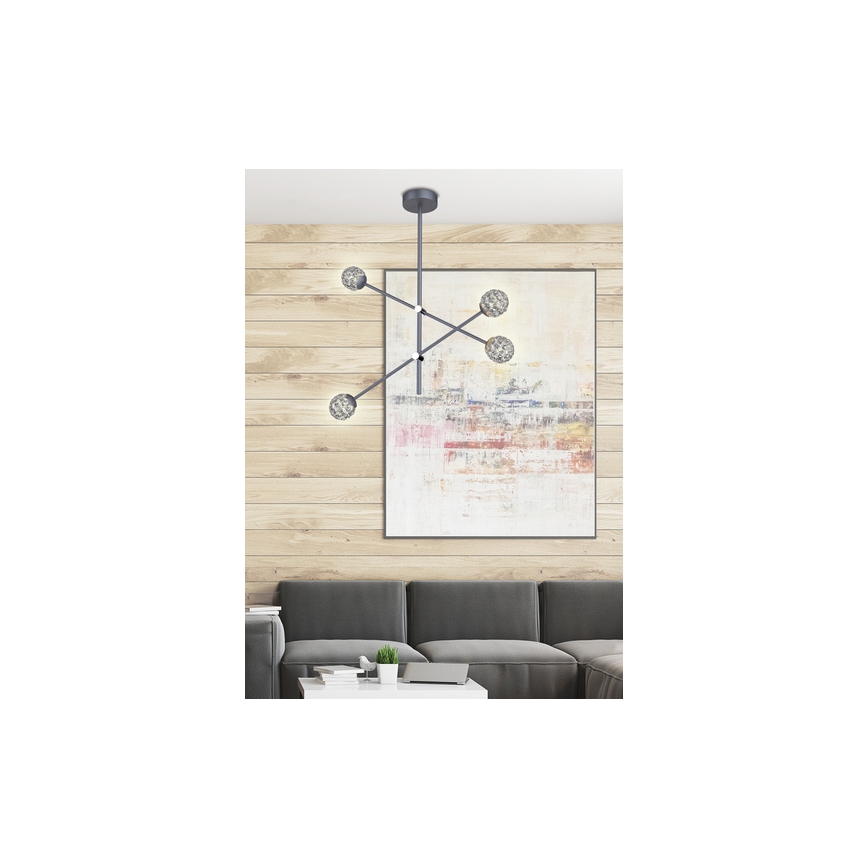 Висящ полилей PAKSOS 6xG9/5W/230V черен