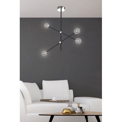 Висящ полилей PAKSOS 6xG9/5W/230V черен