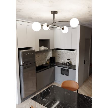 Висящ полилей PREGOS 4xE14/10W/230V черен