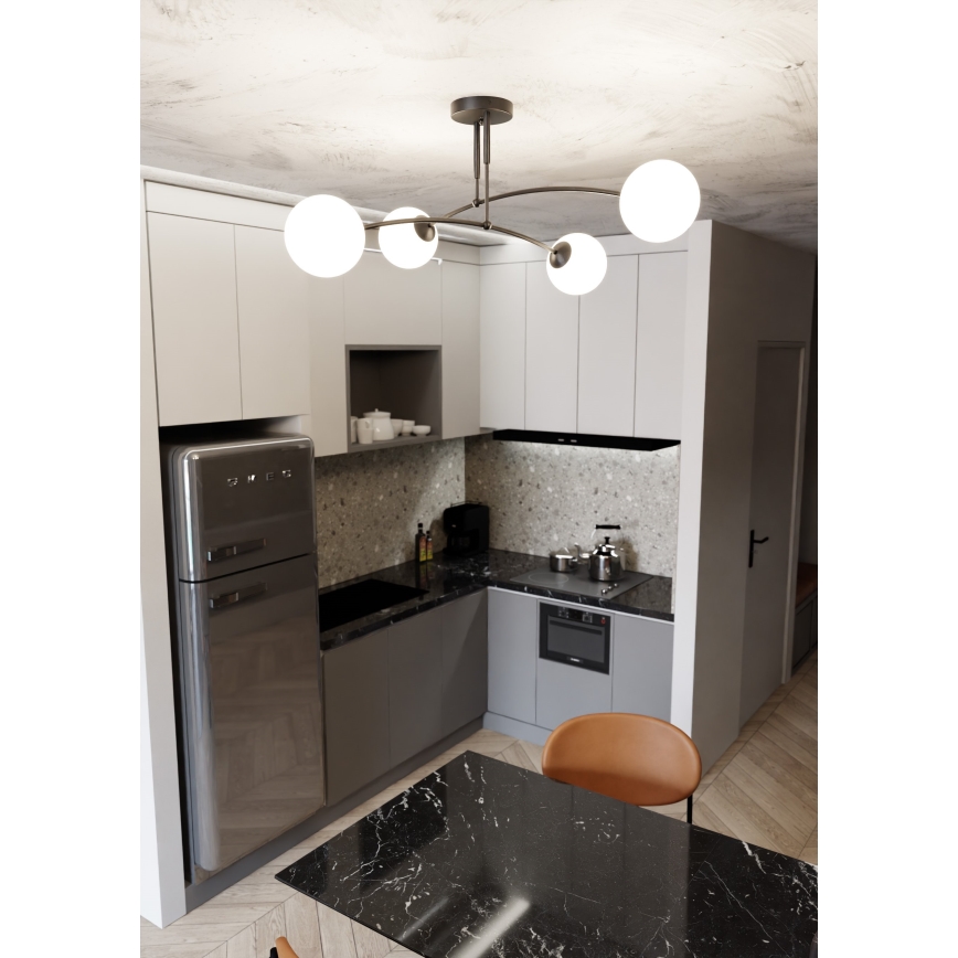 Висящ полилей PREGOS 4xE14/10W/230V черен