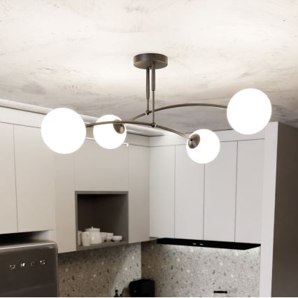 Висящ полилей PREGOS 4xE14/10W/230V черен