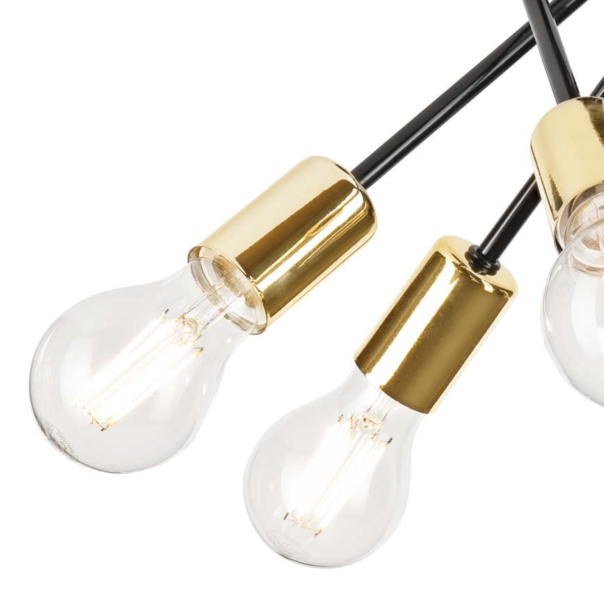 Висящ полилей PRIYA 5xE27/15W/230V черен