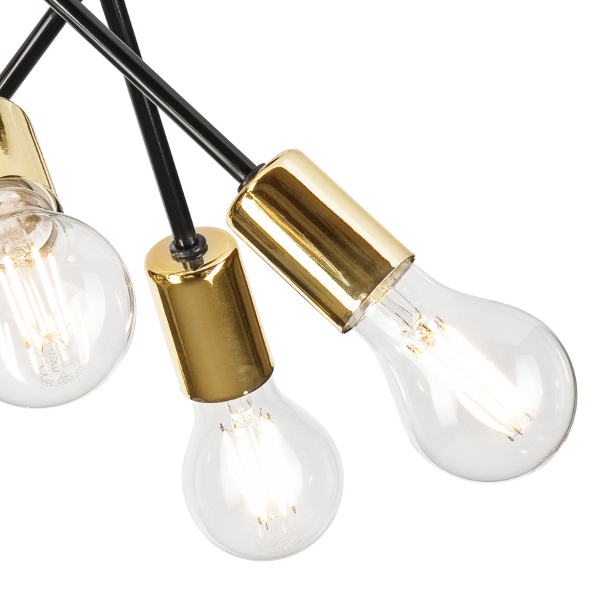 Висящ полилей PRIYA 5xE27/15W/230V черен