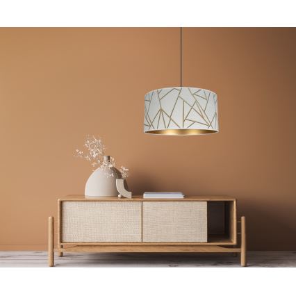 Висящ полилей RELLA 1xE27/60W/230V бял/златист