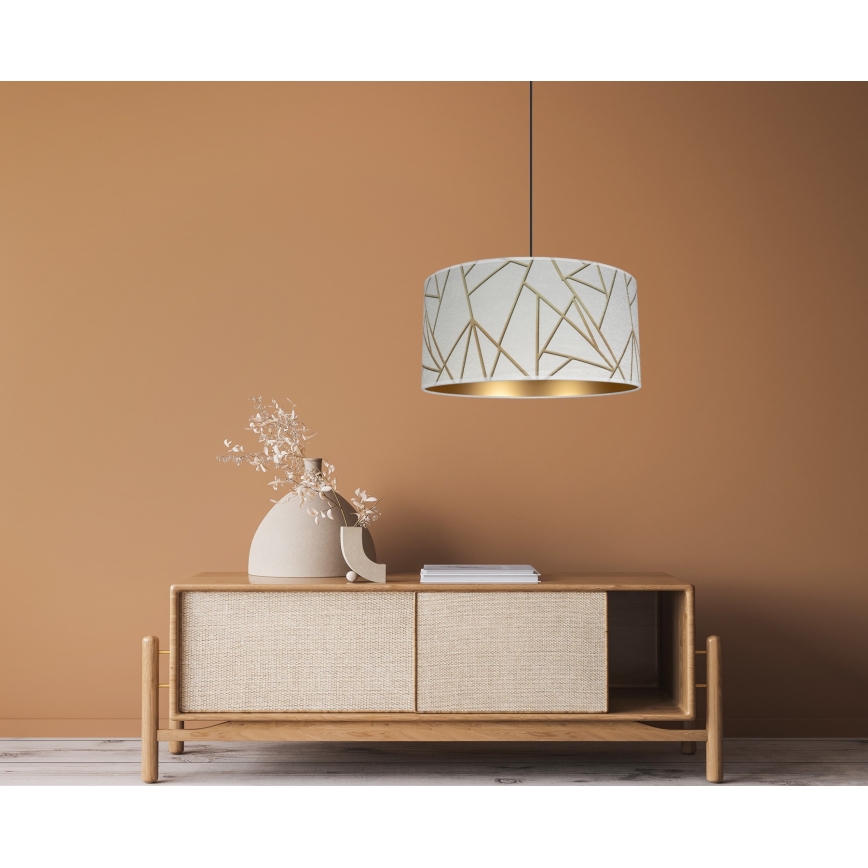 Висящ полилей RELLA 1xE27/60W/230V бял/златист