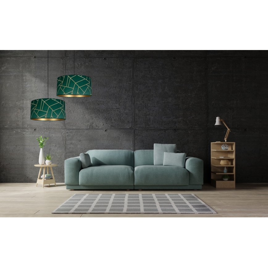 Висящ полилей RELLA 1xE27/60W/230V зелен/златист