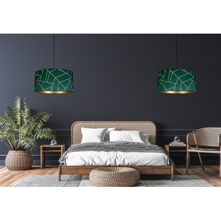 Висящ полилей RELLA 1xE27/60W/230V зелен/златист