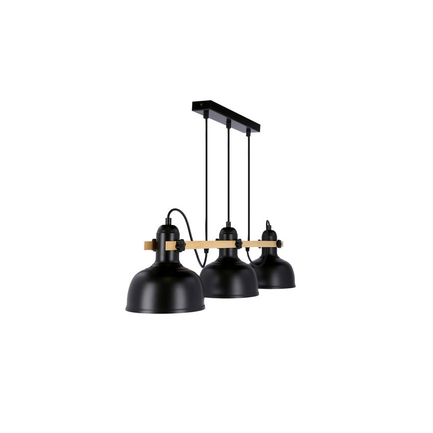 Висящ полилей RENO 3xE27/40W/230V черен/кафяв
