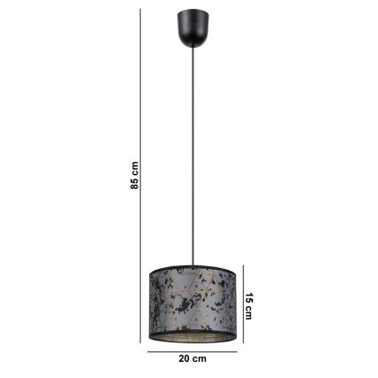 Висящ полилей REZO 1xE27/60W/230V сив
