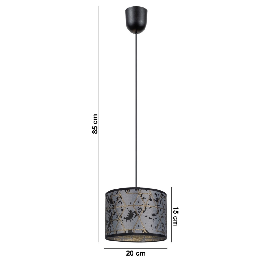 Висящ полилей REZO 1xE27/60W/230V сив