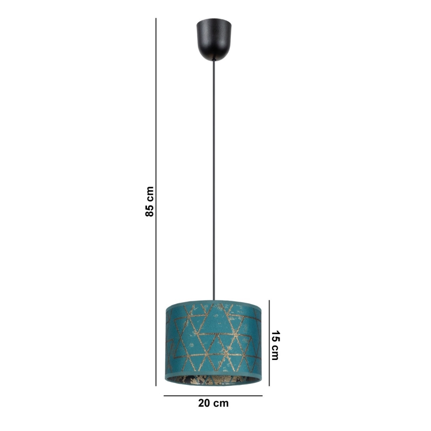 Висящ полилей REZO 1xE27/60W/230V тюркоаз