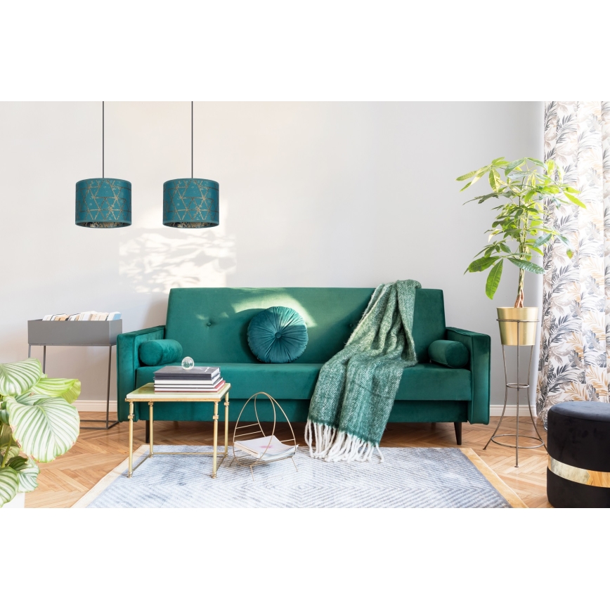 Висящ полилей REZO 2xE27/60W/230V тюркоаз