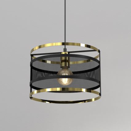 Висящ полилей RIM 1xE27/60W/230V черен/златист