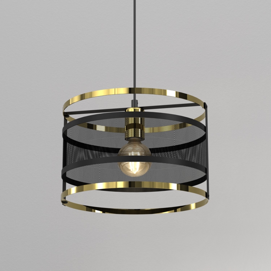 Висящ полилей RIM 1xE27/60W/230V черен/златист
