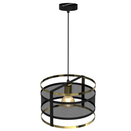 Висящ полилей RIM 1xE27/60W/230V черен/златист