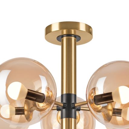 Висящ полилей ROLLO 5xE14/5W/230V златист/опушен бежов