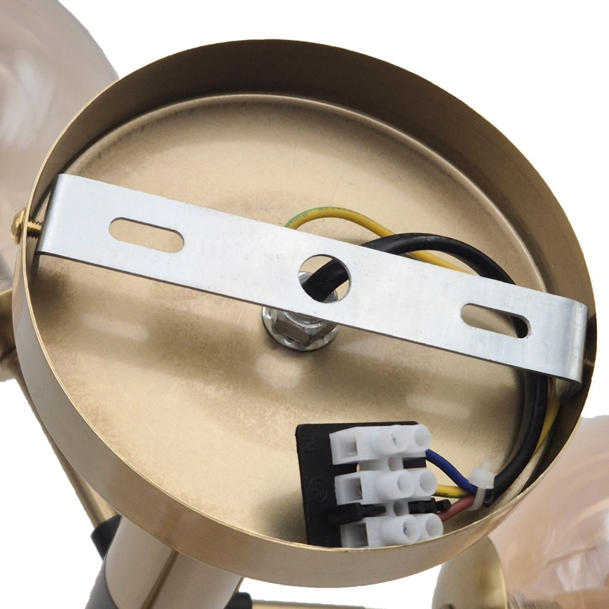 Висящ полилей ROLLO 5xE14/5W/230V златист/опушен бежов