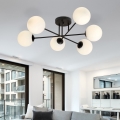 Висящ полилей ROMA 6xE14/10W/230V черен/бял
