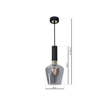 Висящ полилей ROMA BLACK 1xE27/60W/230V