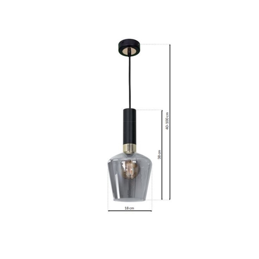 Висящ полилей ROMA BLACK 1xE27/60W/230V
