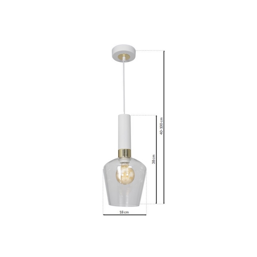 Висящ полилей ROMA WHITE 1xE27/60W/230V