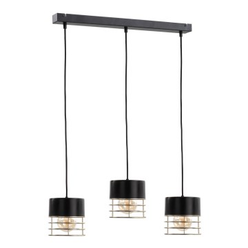 Висящ полилей ROY 3xE27/60W/230V черен