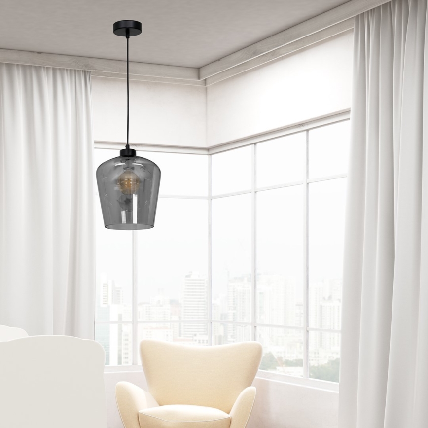 Висящ полилей SANTIAGO 1xE27/60W/230V черен