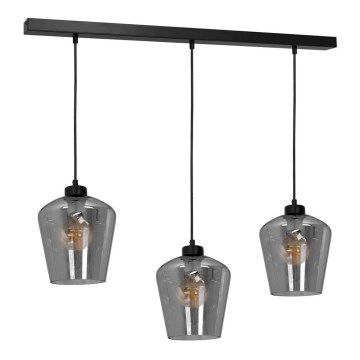 Висящ полилей SANTIAGO 3xE27/60W/230V черен