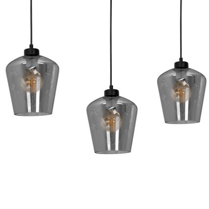 Висящ полилей SANTIAGO 3xE27/60W/230V черен