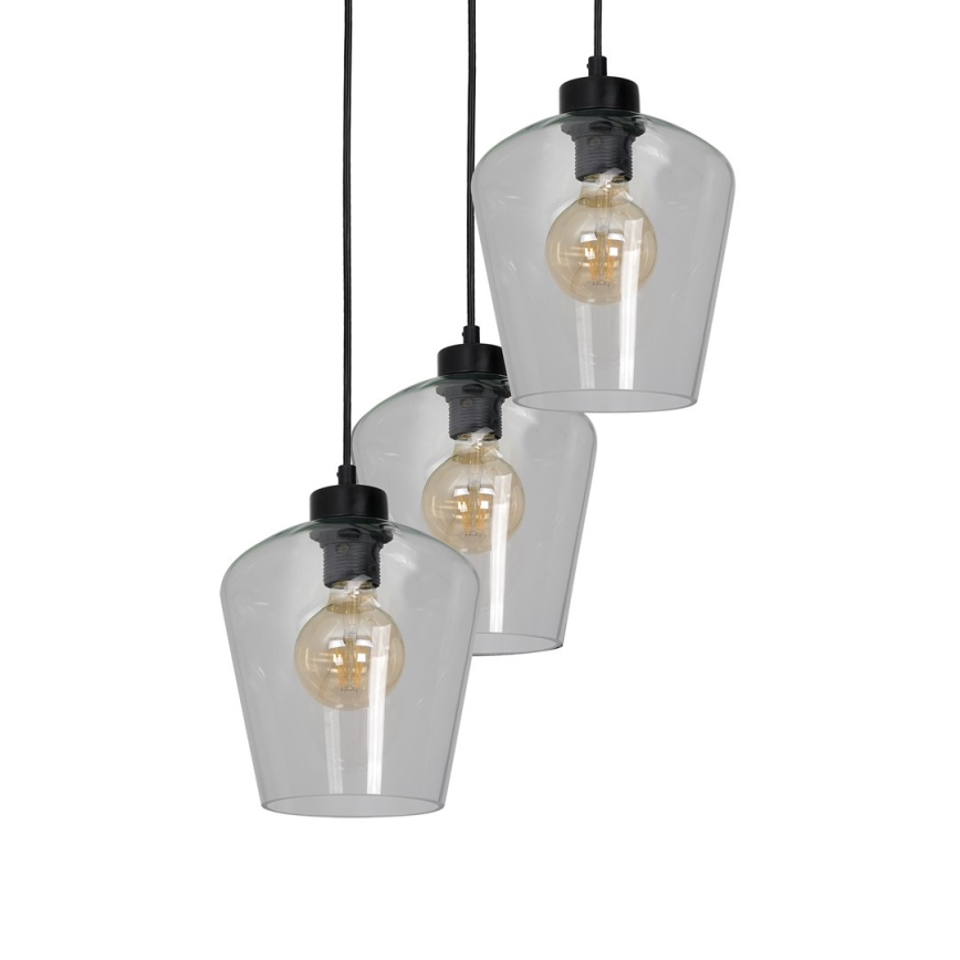 Висящ полилей SANTIAGO 3xE27/60W/230V прозрачен