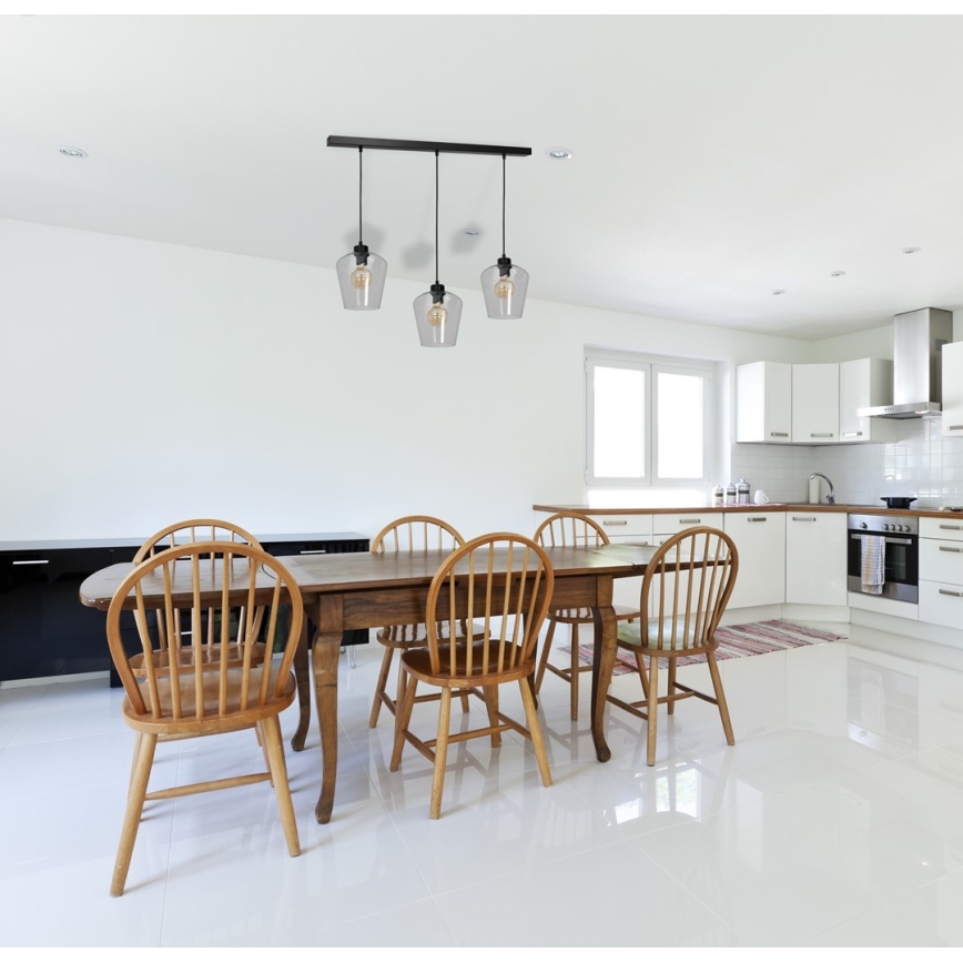 Висящ полилей SANTIAGO 3xE27/60W/230V прозрачен