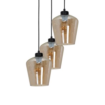 Висящ полилей SANTIAGO 3xE27/60W/230V кафяв