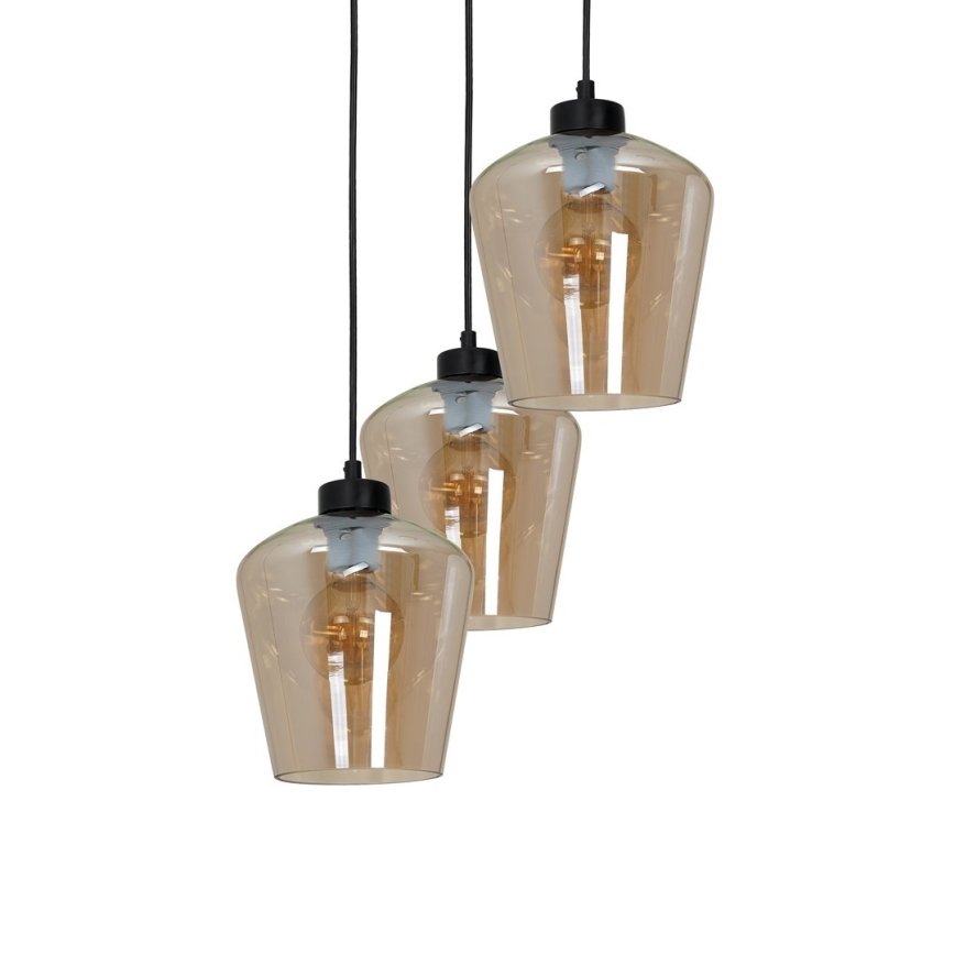 Висящ полилей SANTIAGO 3xE27/60W/230V кафяв