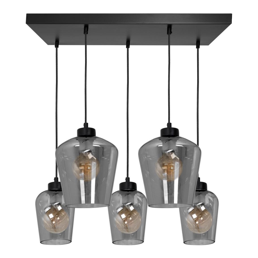 Висящ полилей SANTIAGO 5xE27/60W/230V черен
